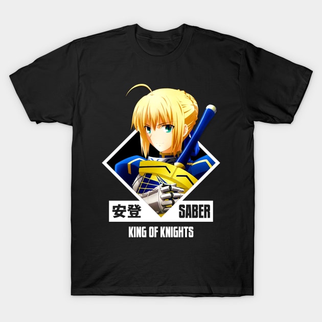 Saber the King of Kinghts - Fate T-Shirt by trashcandy